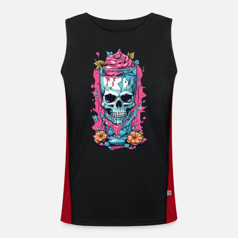 Goth Sundae Skull Weirdcore Pastel Gothic Men's Functional Contrast Tank Top 