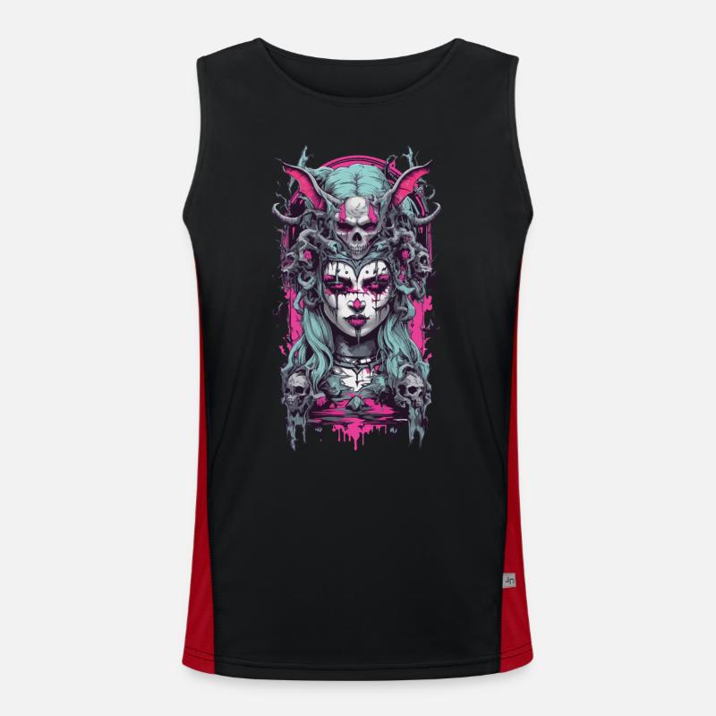 Gothique sorcière démon E-Girl occulte Magic Design Débardeur respirant contrasté Homme 