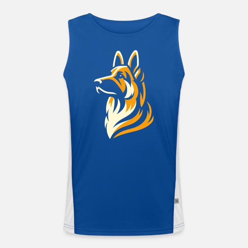 German Shepherd Elegance Men's Functional Contrast Tank Top 