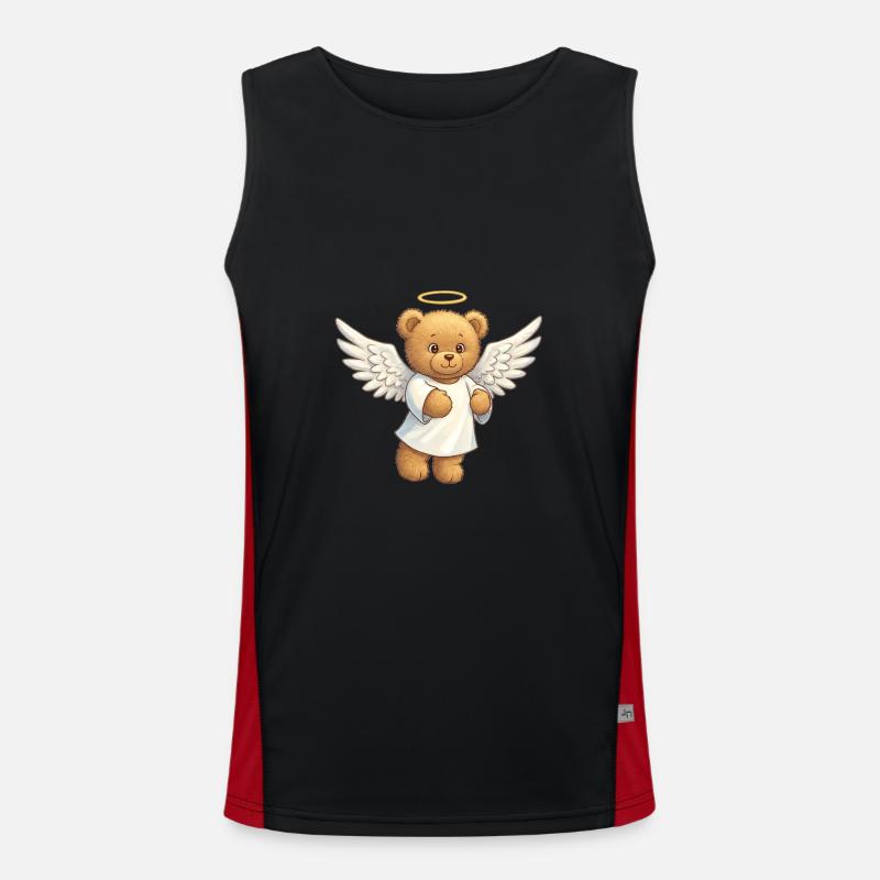 Teddybär Engel Funktionelles Kontrast-Tank Top für Männer 