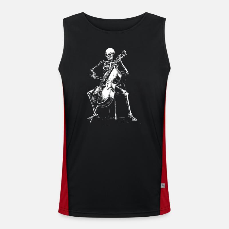 Dødens cello - Funksjonell kontrast-singlet for menn  - svart/rød