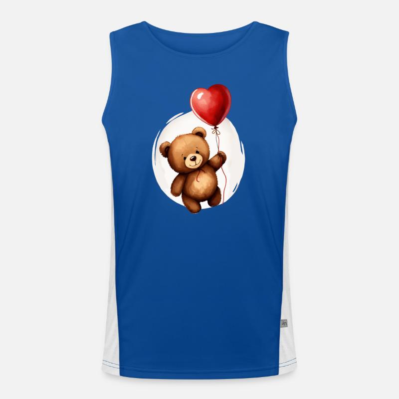 Bär mit Ballon Funktionelles Kontrast-Tank Top für Männer 