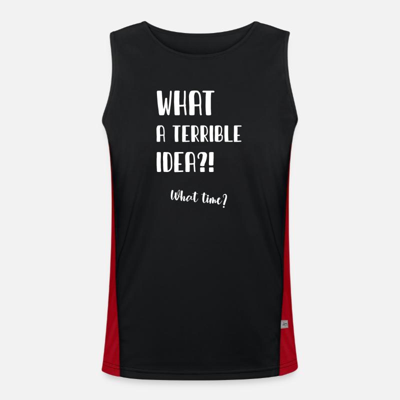 What a terrible idea - Men's Functional Contrast Tank Top - black/red