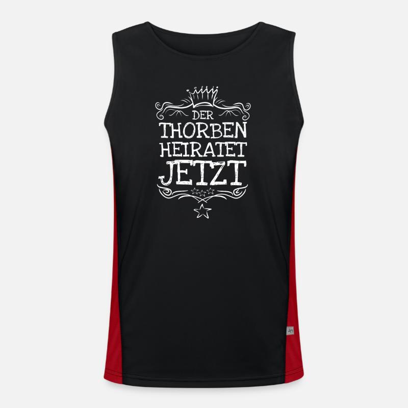 Thorben as Bachelor - Men's Functional Contrast Tank Top - black/red