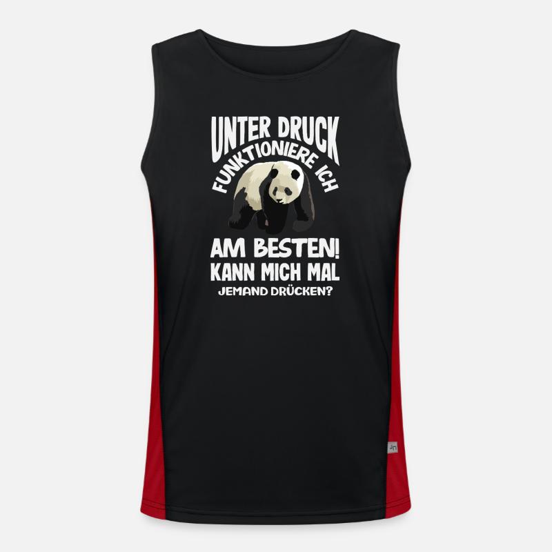 I function best under pressure - Men's Functional Contrast Tank Top  - black/red