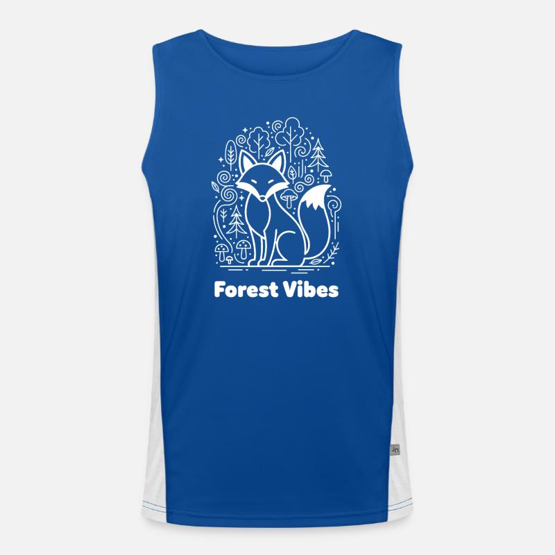 Forest fox in cloud forest Men's Functional Contrast Tank Top 