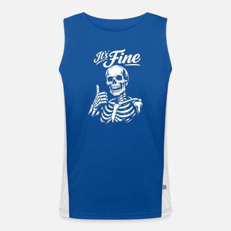 Sein feines Skelett Daumen hoch Funktionelles Kontrast-Tank Top für Männer 