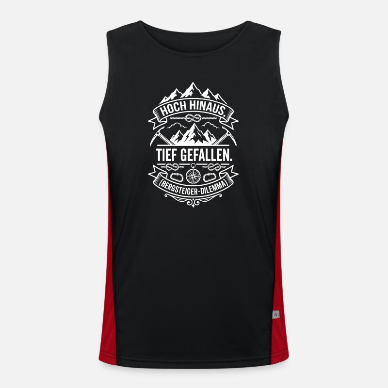 Flying high, falling low - Men's Functional Contrast Tank Top  - black/red