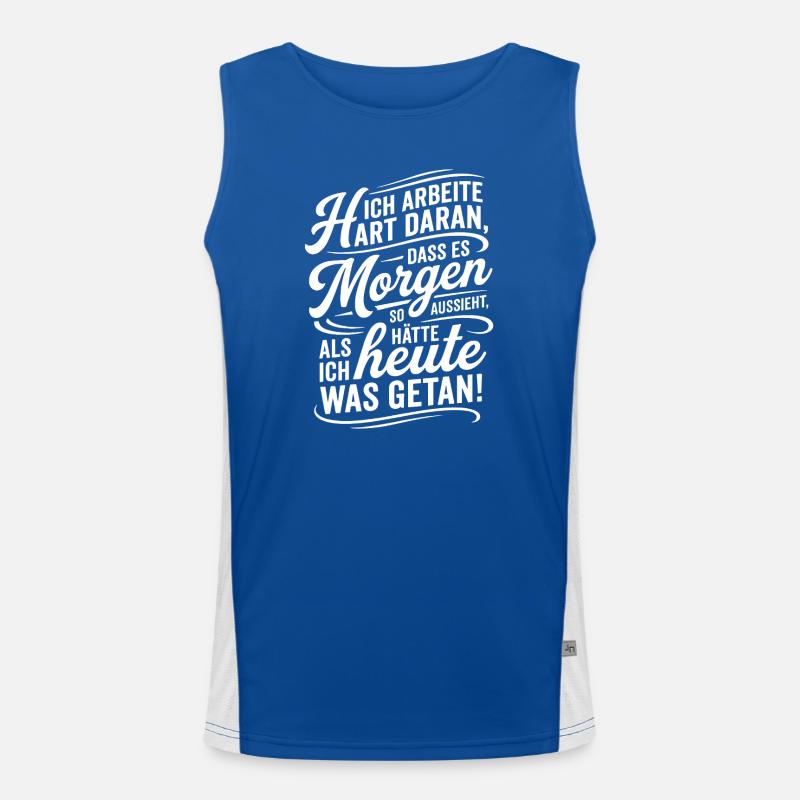 Ich arbeite hart damit es nach wenig aussieht Funktionelles Kontrast-Tank Top für Männer 