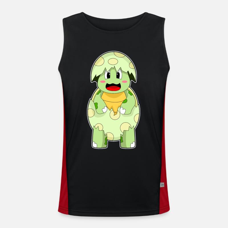 Turtle Eggshell - Men's Functional Contrast Tank Top  - black/red