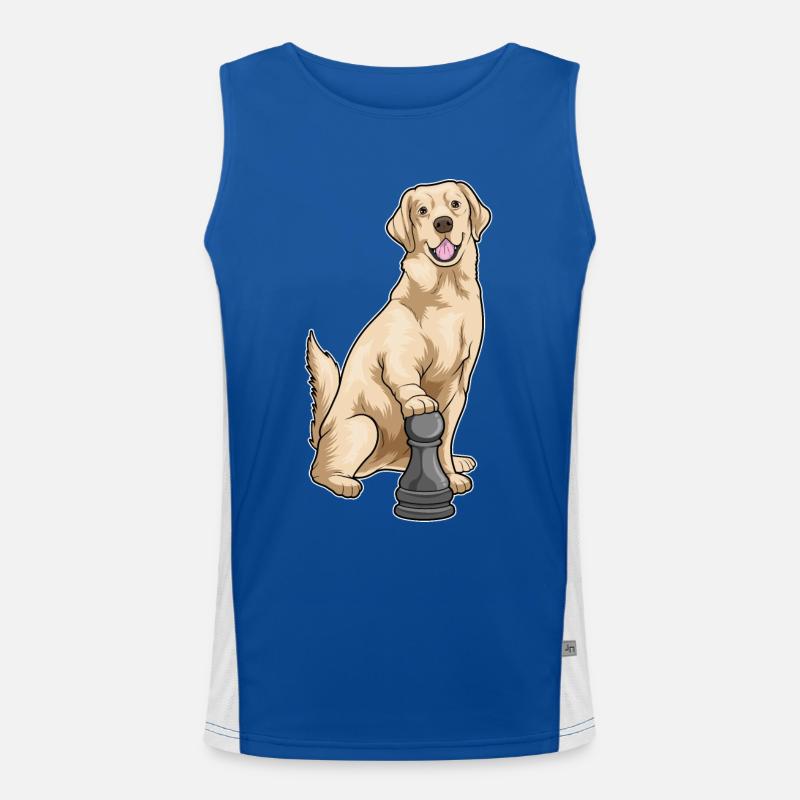 Labrador Chess Pièce Pion Échecs Débardeur respirant contrasté Homme 