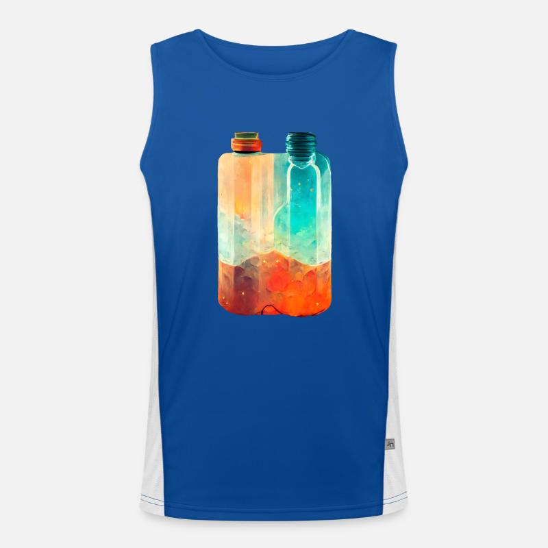 Two drinking bottles Retro Men's Functional Contrast Tank Top 