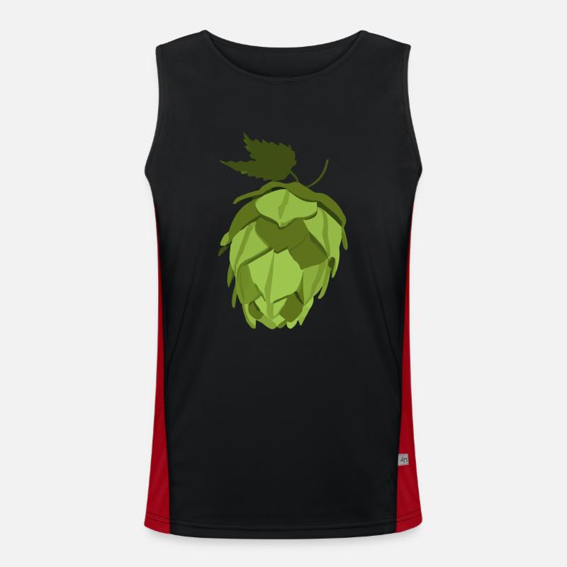 Hops Beer Drinker Brewer Gift - Men's Functional Contrast Tank Top  - black/red