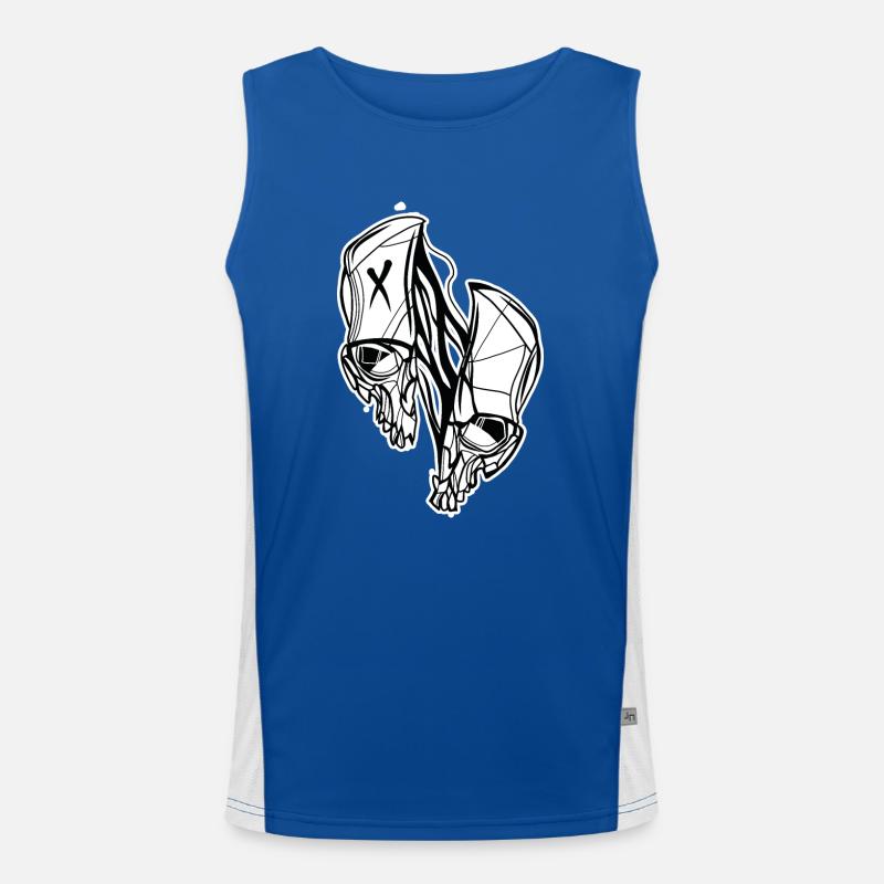 Geteilter Schädel // Illustration Funktionelles Kontrast-Tank Top für Männer 