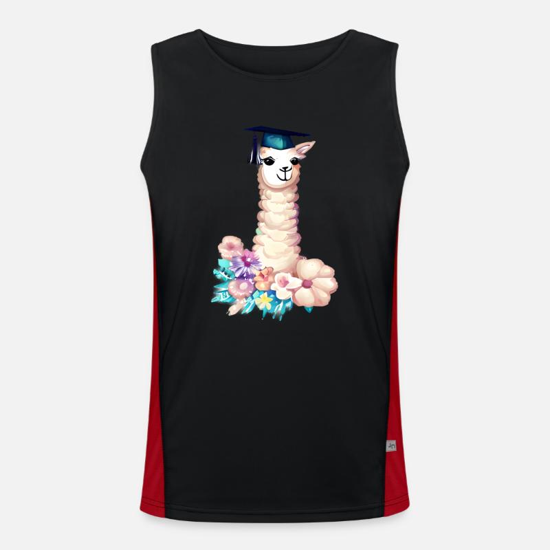 Bachelor Alpaka Studium Absolvent Schulabschluss Funktionelles Kontrast-Tank Top für Männer 