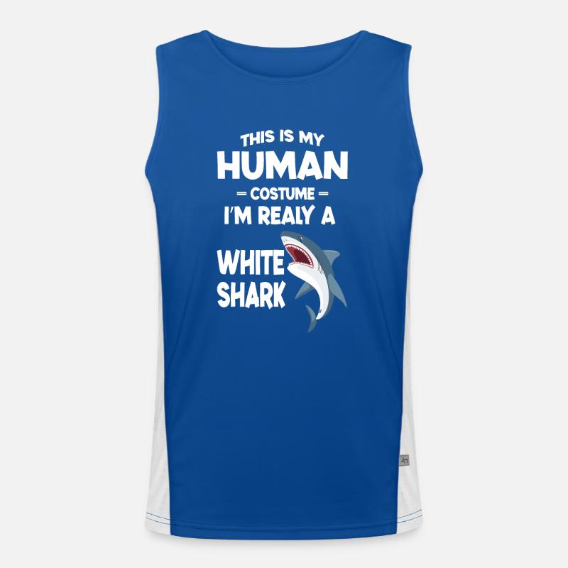 This is My Human Costume Im Really a White shark Débardeur respirant contrasté Homme 