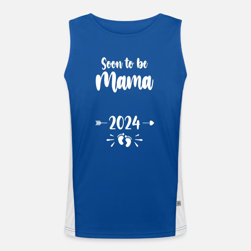 Mama wird bald Mutter 2024 Mutter schwangere Kinder Motte Funktionelles Kontrast-Tank Top für Männer 