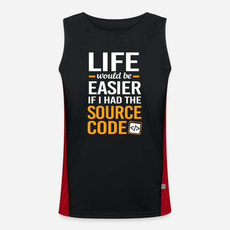 Cybersecurity Cyber Programmer Hacker - Men's Functional Contrast Tank Top - black/red