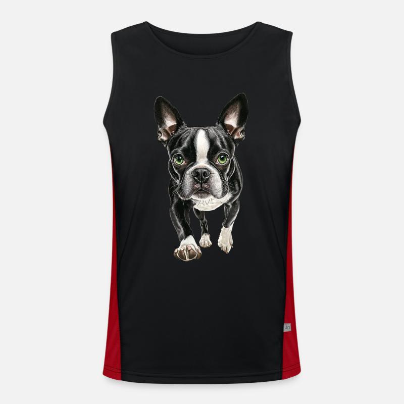 Boston Terrier Funktionelles Kontrast-Tank Top für Männer 