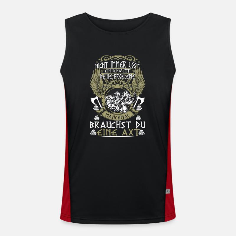 Axt Walhalla Valhall Wikinger Vikings Geschenk Funktionelles Kontrast-Tank Top für Männer 