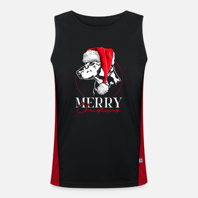 ALPINE BADGER HOUND Christmas Dog Wilsigns Men's Functional Contrast Tank Top 