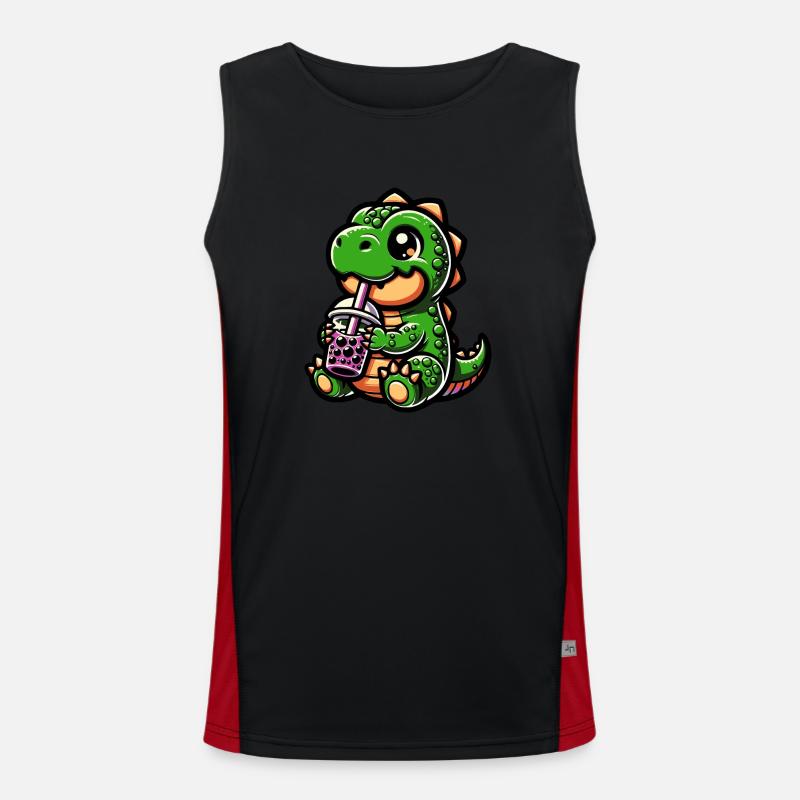 Bubble Tea T-Rex Boba Tea Cadeau Kawaii Débardeur respirant contrasté Homme 