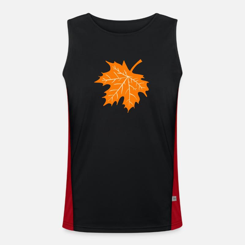 Herbst Blatt Geschenkidee Natur Funktionelles Kontrast-Tank Top für Männer 