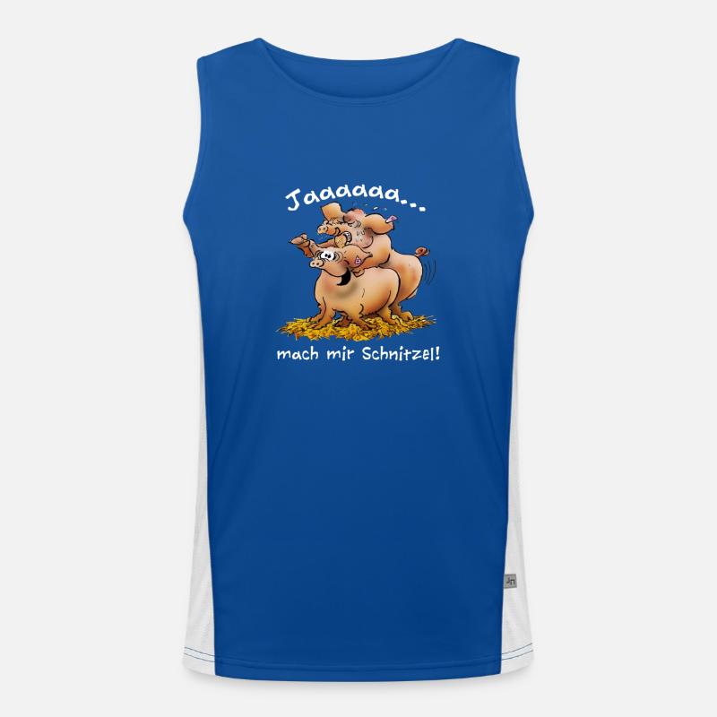 Ja, mach mir Schnitzel Funktionelles Kontrast-Tank Top für Männer 