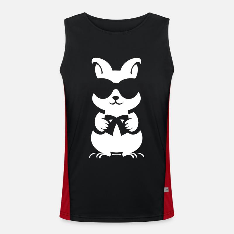 Funny Squirrel Wearing Sunglasses Squirrels Men's Functional Contrast Tank Top 