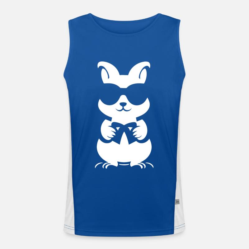 Funny Squirrel Wearing Sunglasses Squirrels Men's Functional Contrast Tank Top 
