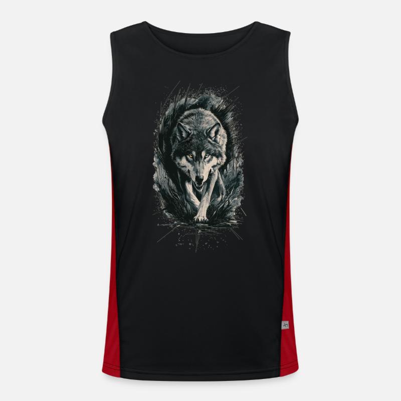 Wolf – Wilderness & Strength Men's Functional Contrast Tank Top 