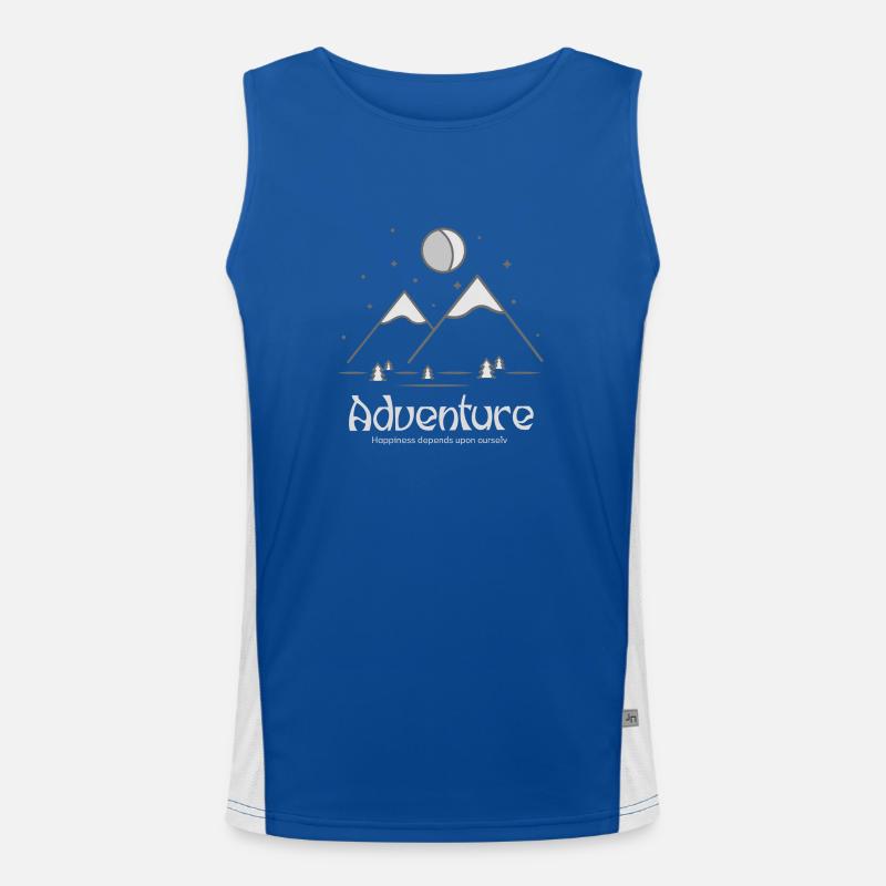 Mountain range, Minimalist style Funktionelles Kontrast-Tank Top für Männer 
