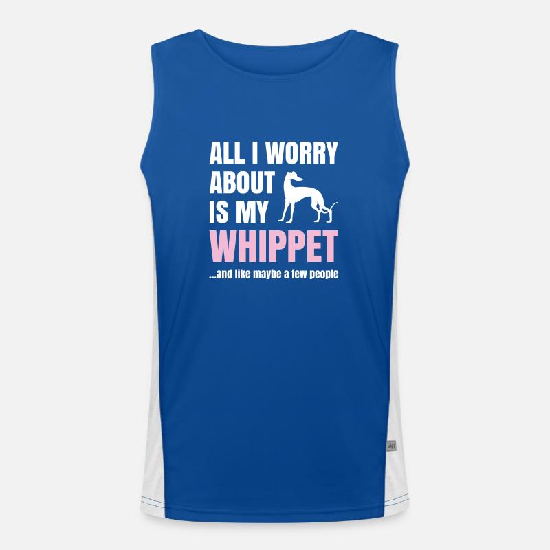 Whippet Spruch All I Worry About Is My Whippet Funktionelles Kontrast-Tank Top für Männer 