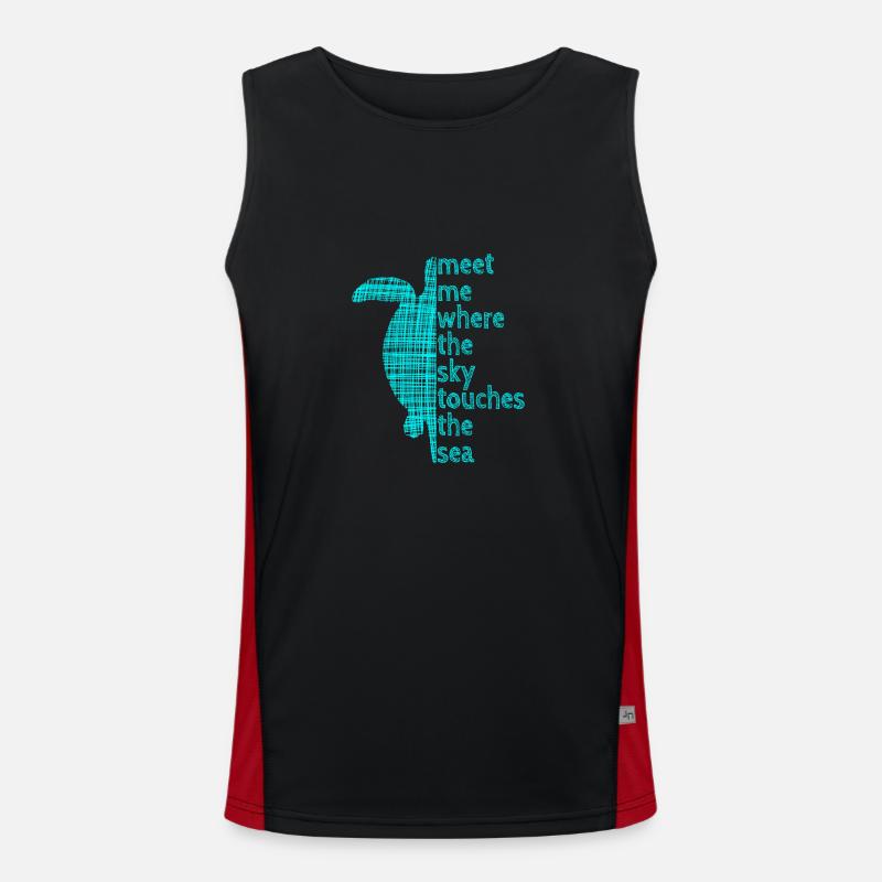 Turtle Schildkröte Funktionelles Kontrast-Tank Top für Männer 