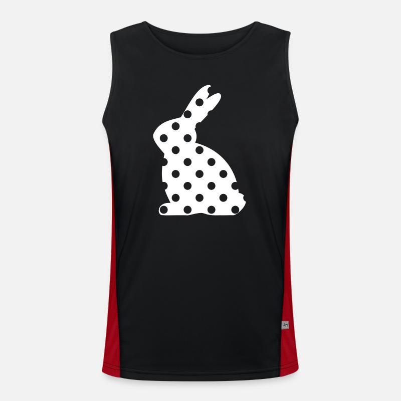 Bunny points Easter gift - Men's Functional Contrast Tank Top  - black/red