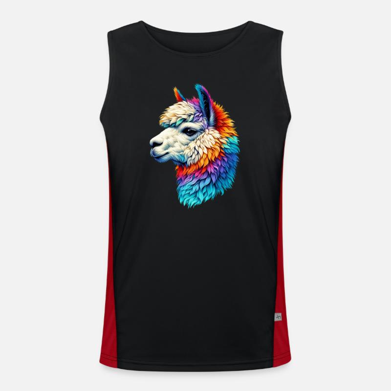 Alpaca - Men's Functional Contrast Tank Top  - black/red