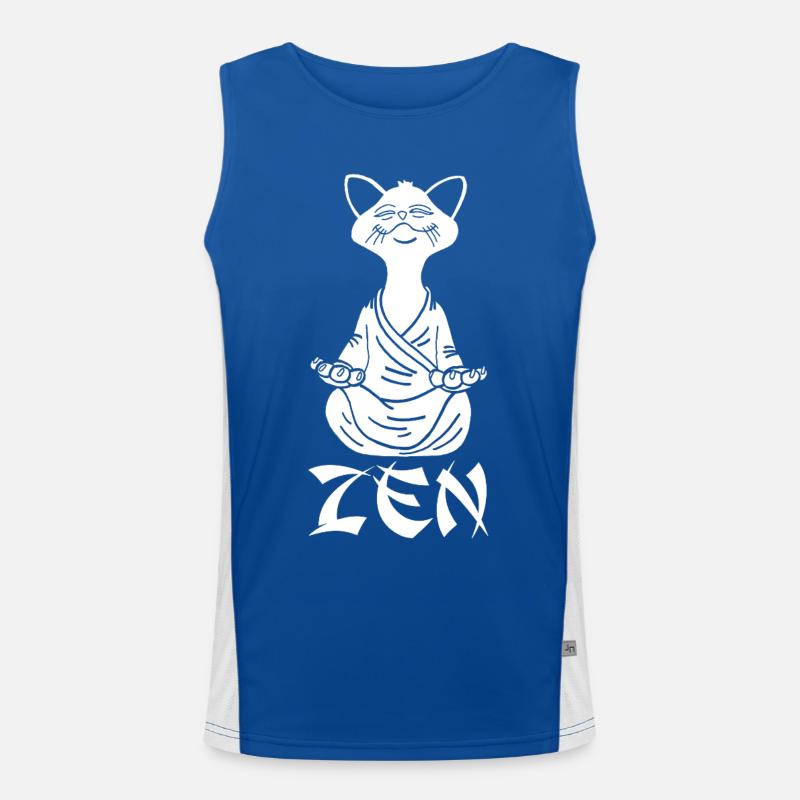 Chat blanc zen Débardeur respirant contrasté Homme 