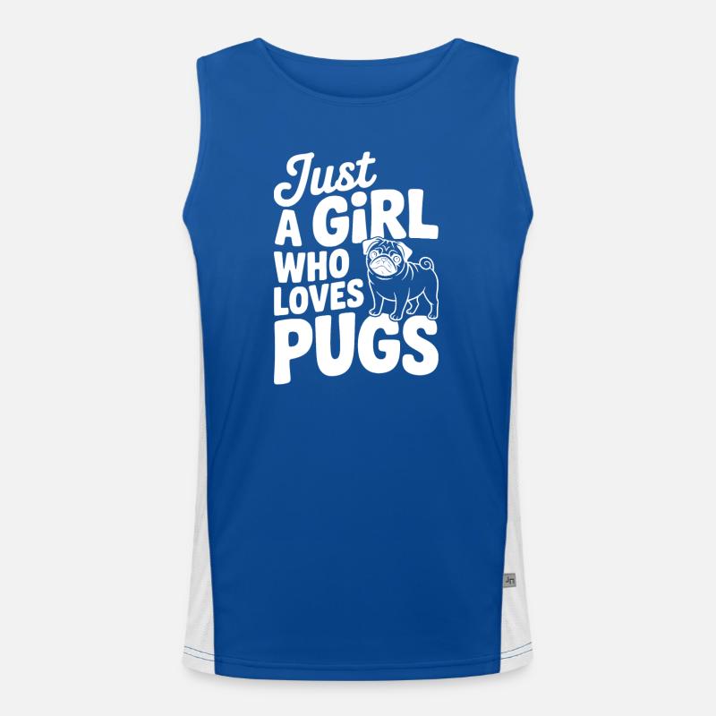 Nur ein Mädchen, das Möpse liebt Funktionelles Kontrast-Tank Top für Männer 