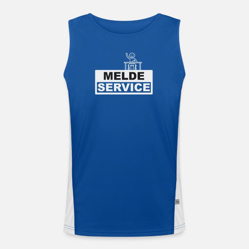 Meldeservice - Schuldienstleister oder Anscheißer Funktionelles Kontrast-Tank Top für Männer 