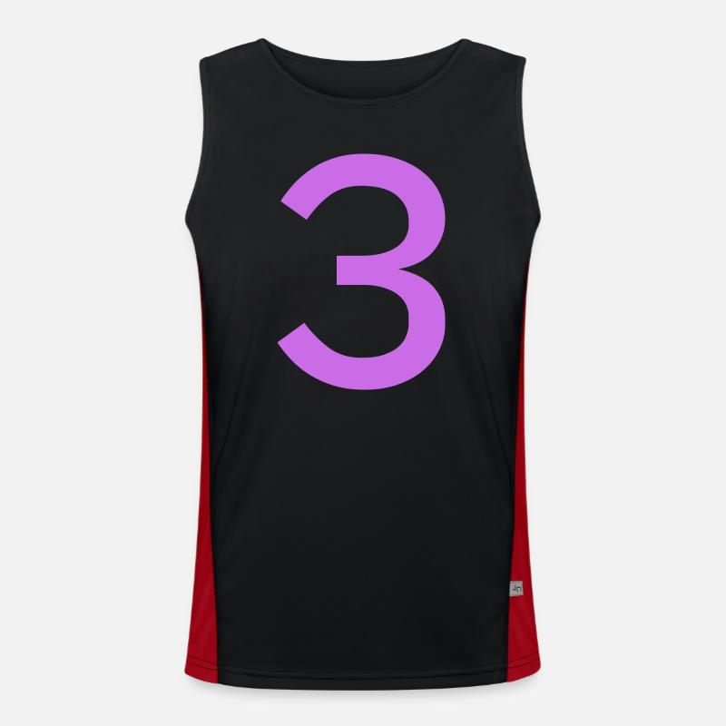 3 - Men's Functional Contrast Tank Top  - black/red