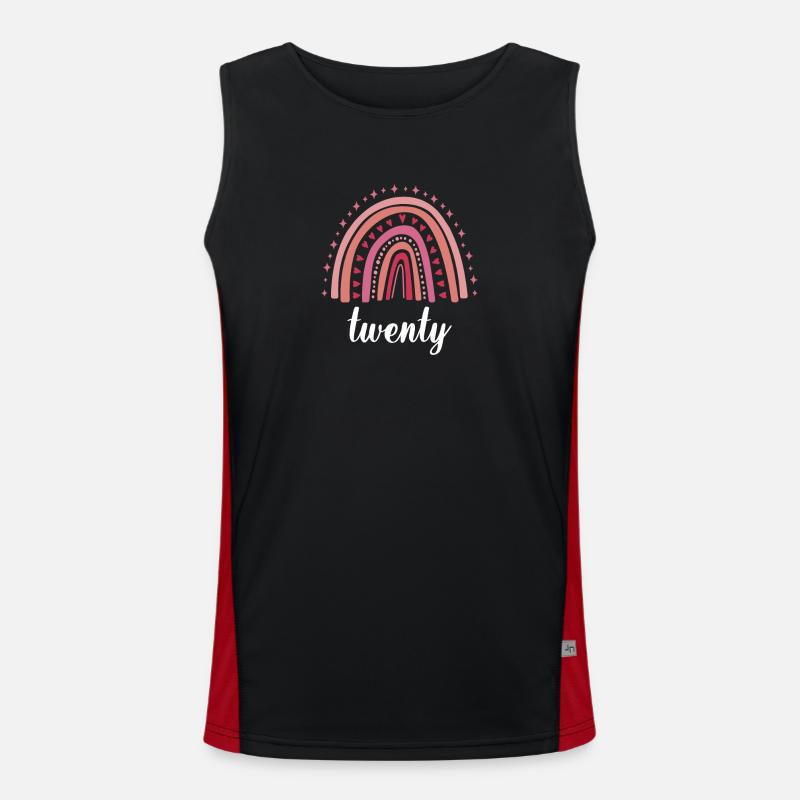 Red Rainbow Twenty Years 20th Birthday Men's Functional Contrast Tank Top 