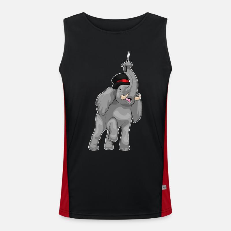 Elephant Wizard Wand - Men's Functional Contrast Tank Top  - black/red