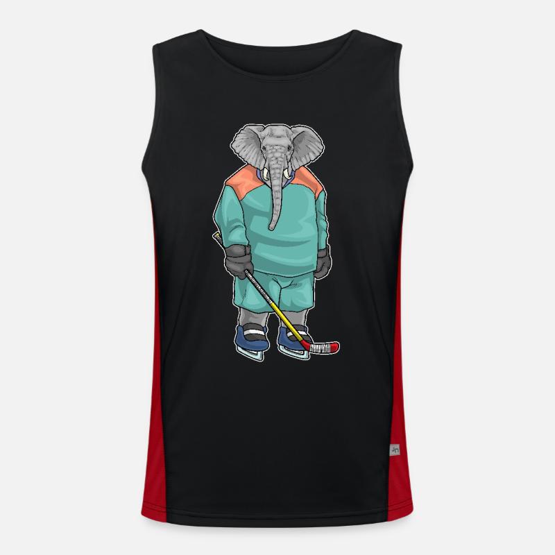 Elefant Eishockey Eishockeyschläger Funktionelles Kontrast-Tank Top für Männer 