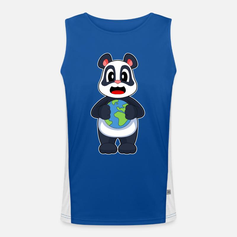 Panda Erde Funktionelles Kontrast-Tank Top für Männer 