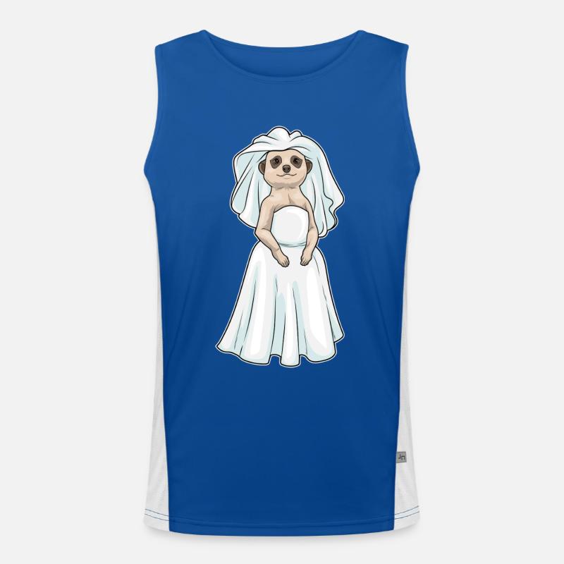 Erdmännchen Braut Schleier Hochzeit Funktionelles Kontrast-Tank Top für Männer 