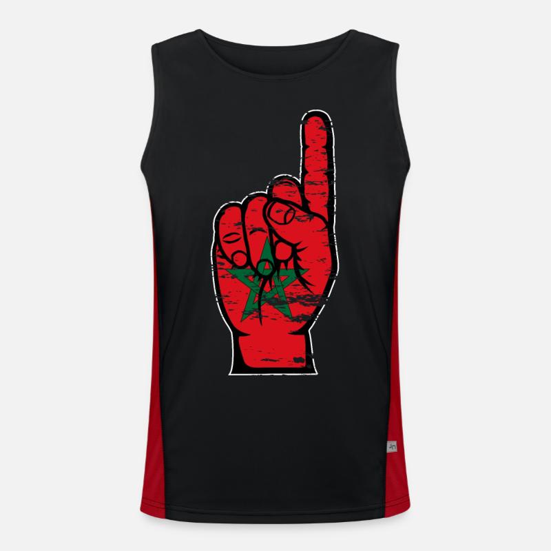 Drapeau marocain numéro 1 utilisé Débardeur respirant contrasté Homme 