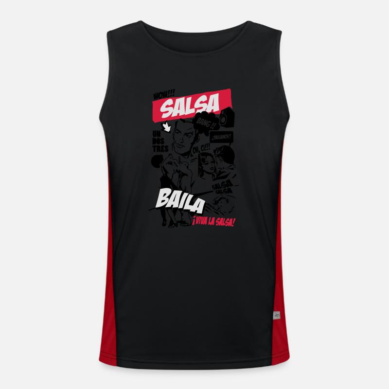 Comic Salsa Camiseta funcional de tirantes en contraste para hombre 