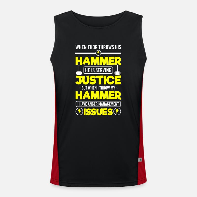 Viking Valhalla Celtic symbol - Men's Functional Contrast Tank Top - black/red
