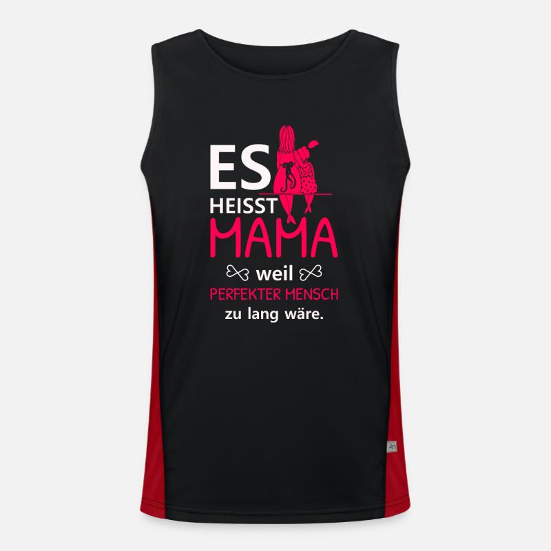 Muttertag Mama Perfekter Mensch Liebe Kinder Funktionelles Kontrast-Tank Top für Männer 