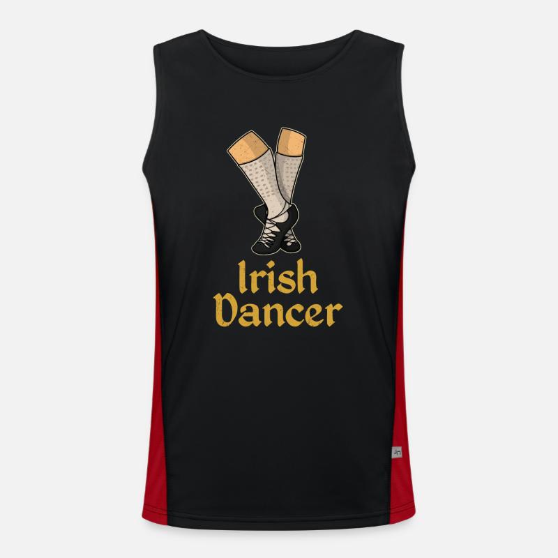 Dancing Girl Dancer Irish Dance Dancer Men's Functional Contrast Tank Top 